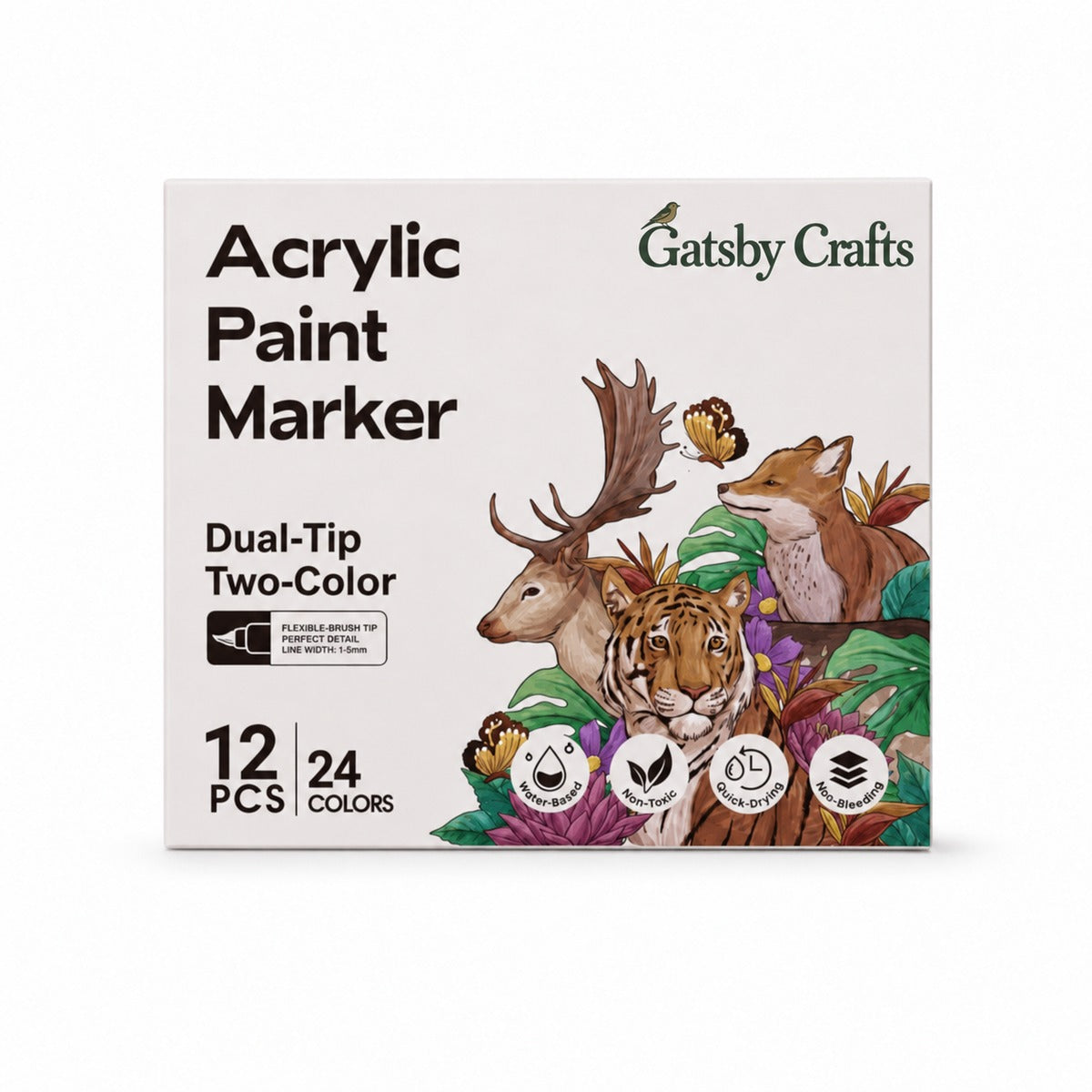 12 Dual-Tip Acrylic Markers