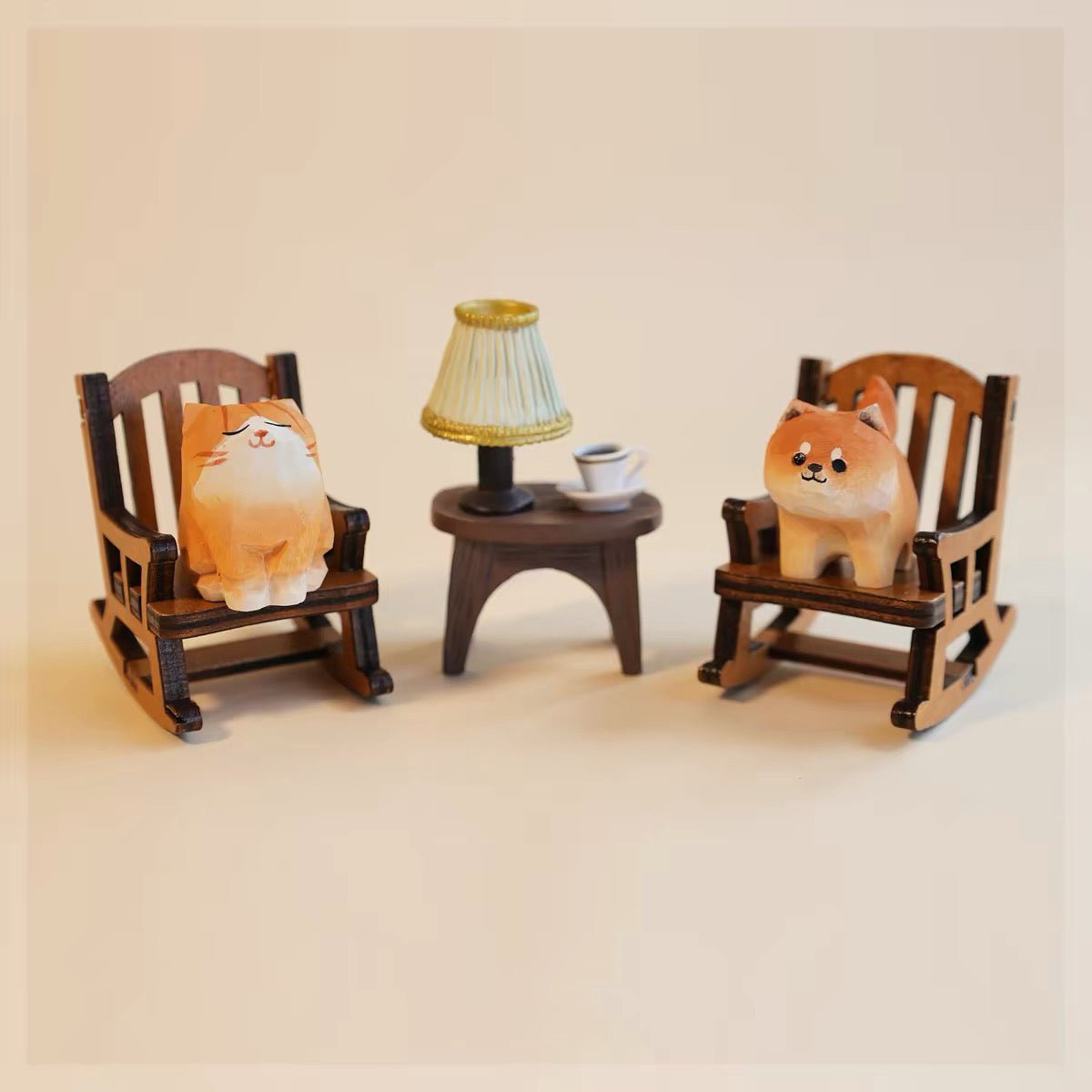 Hand-carved wooden animals painting kit